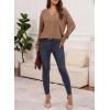 imageDokotoo Womens Soft Long Sleeve V Neck Shirts Solid Casual Decorative Buttons Knitted Pullover Tunic TopsLight French Beige
