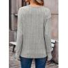 imageDokotoo Womens Soft Long Sleeve V Neck Shirts Solid Casual Decorative Buttons Knitted Pullover Tunic TopsLight Grey
