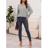 imageDokotoo Womens Soft Long Sleeve V Neck Shirts Solid Casual Decorative Buttons Knitted Pullover Tunic TopsLight Grey