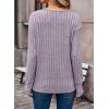 imageDokotoo Womens Soft Long Sleeve V Neck Shirts Solid Casual Decorative Buttons Knitted Pullover Tunic TopsOrchid Petal