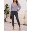 imageDokotoo Womens Soft Long Sleeve V Neck Shirts Solid Casual Decorative Buttons Knitted Pullover Tunic TopsOrchid Petal