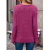 imageDokotoo Womens Soft Long Sleeve V Neck Shirts Solid Casual Decorative Buttons Knitted Pullover Tunic TopsRose Red