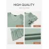 imageDokotoo Womens Summer Dresses 2025 Ruffle Short Sleeve Smocked V Neck Casual Loose ALine Swing Mini Dress SundressGreen