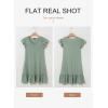 imageDokotoo Womens Summer Dresses 2025 Ruffle Short Sleeve Smocked V Neck Casual Loose ALine Swing Mini Dress SundressGreen