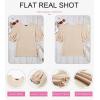 imageDokotoo Womens Summer Tops 2025 Casual Crewneck Short Lantern Sleeve Blouse Waffle Knit Pullover ShirtsBeige