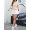 imageDokotoo Womens Summer Tops 2025 Casual Crewneck Short Lantern Sleeve Blouse Waffle Knit Pullover ShirtsBeige