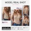 imageDokotoo Womens Summer Tops 2025 Casual Crewneck Short Lantern Sleeve Blouse Waffle Knit Pullover ShirtsBeige