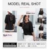 imageDokotoo Womens Summer Tops 2025 Casual Crewneck Short Lantern Sleeve Blouse Waffle Knit Pullover ShirtsBlack