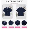 imageDokotoo Womens Summer Tops 2025 Waffle Knit Button Down Shirts Casual V Neck Short Sleeve Shacket Jacket Dressy BlousesBlue