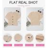 imageDokotoo Womens Summer Tops 2025 Waffle Knit Button Down Shirts Casual V Neck Short Sleeve Shacket Jacket Dressy BlousesBrown