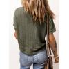 imageDokotoo Womens Summer Tops 2025 Waffle Knit Button Down Shirts Casual V Neck Short Sleeve Shacket Jacket Dressy BlousesGreen