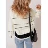 imageDokotoo Womens Sweaters Long Sleeve Fall Fashion 2024 14 Button Pullover Sweater Striped Color Block Knit Jumper Tops