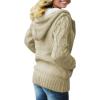 imageDokotoo Womens Sweaters Winter Hooded Cardigans Button Up Cable Knit Coats Jackets Outerwear with PocketsBeige
