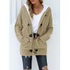 imageDokotoo Womens Sweaters Winter Hooded Cardigans Button Up Cable Knit Coats Jackets Outerwear with PocketsBeige