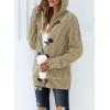 imageDokotoo Womens Sweaters Winter Hooded Cardigans Button Up Cable Knit Coats Jackets Outerwear with PocketsBeige
