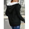 imageDokotoo Womens Sweaters Winter Hooded Cardigans Button Up Cable Knit Coats Jackets Outerwear with PocketsBlack