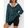 imageDokotoo Womens Sweaters Winter Hooded Cardigans Button Up Cable Knit Coats Jackets Outerwear with PocketsBlue 3