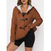 imageDokotoo Womens Sweaters Winter Hooded Cardigans Button Up Cable Knit Coats Jackets Outerwear with PocketsBrown 2