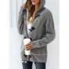 imageDokotoo Womens Sweaters Winter Hooded Cardigans Button Up Cable Knit Coats Jackets Outerwear with PocketsGray