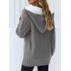 imageDokotoo Womens Sweaters Winter Hooded Cardigans Button Up Cable Knit Coats Jackets Outerwear with PocketsGray