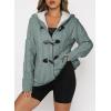 imageDokotoo Womens Sweaters Winter Hooded Cardigans Button Up Cable Knit Coats Jackets Outerwear with PocketsGreen 4