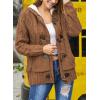 imageDokotoo Womens Sweaters Winter Hooded Cardigans Button Up Cable Knit Coats Jackets Outerwear with PocketsKhaki