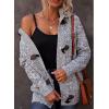 imageDokotoo Womens Sweaters Winter Hooded Cardigans Button Up Cable Knit Coats Jackets Outerwear with PocketsLight Gray
