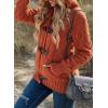 imageDokotoo Womens Sweaters Winter Hooded Cardigans Button Up Cable Knit Coats Jackets Outerwear with PocketsOrange