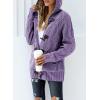 imageDokotoo Womens Sweaters Winter Hooded Cardigans Button Up Cable Knit Coats Jackets Outerwear with PocketsPurple