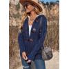 imageDokotoo Womens Sweaters Winter Hooded Cardigans Button Up Cable Knit Coats Jackets Outerwear with PocketsRoyal Blue