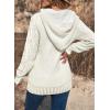 imageDokotoo Womens Sweaters Winter Hooded Cardigans Button Up Cable Knit Coats Jackets Outerwear with PocketsWhite