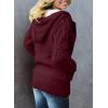imageDokotoo Womens Sweaters Winter Hooded Cardigans Button Up Cable Knit Coats Jackets Outerwear with PocketsWine