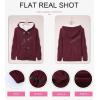 imageDokotoo Womens Sweaters Winter Hooded Cardigans Button Up Cable Knit Coats Jackets Outerwear with PocketsWine