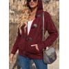imageDokotoo Womens Sweaters Winter Hooded Cardigans Button Up Cable Knit Coats Jackets Outerwear with PocketsWine