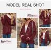 imageDokotoo Womens Sweaters Winter Hooded Cardigans Button Up Cable Knit Coats Jackets Outerwear with PocketsWine