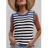 imageDokotoo Womens Tank Top Casual Summer Sleeveless Sweater Vest Fashion Striped Color Block Knit Crewneck Tops ShirtsBlack