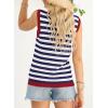 imageDokotoo Womens Tank Top Casual Summer Sleeveless Sweater Vest Fashion Striped Color Block Knit Crewneck Tops ShirtsBlue