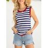 imageDokotoo Womens Tank Top Casual Summer Sleeveless Sweater Vest Fashion Striped Color Block Knit Crewneck Tops ShirtsBlue