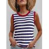 imageDokotoo Womens Tank Top Casual Summer Sleeveless Sweater Vest Fashion Striped Color Block Knit Crewneck Tops ShirtsBlue