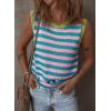 imageDokotoo Womens Tank Top Casual Summer Sleeveless Sweater Vest Fashion Striped Color Block Knit Crewneck Tops ShirtsPink