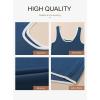 imageDokotoo Womens Tank Tops 2025 Summer Casual Sleeveless Scoop Neck Ribbed Knit Color Block Slim Fitted Cami Tee ShirtsBlue