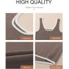 imageDokotoo Womens Tank Tops 2025 Summer Casual Sleeveless Scoop Neck Ribbed Knit Color Block Slim Fitted Cami Tee ShirtsBrown