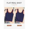 imageDokotoo Womens Tank Tops 2025 Summer Casual Sleeveless Scoop Neck Ribbed Knit Color Block Slim Fitted Cami Tee ShirtsDark Blue