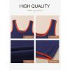 imageDokotoo Womens Tank Tops 2025 Summer Casual Sleeveless Scoop Neck Ribbed Knit Color Block Slim Fitted Cami Tee ShirtsDark Blue