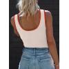 imageDokotoo Womens Tank Tops 2025 Summer Casual Sleeveless Scoop Neck Ribbed Knit Color Block Slim Fitted Cami Tee ShirtsLight Apricot