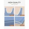 imageDokotoo Womens Tank Tops 2025 Summer Casual Sleeveless Scoop Neck Ribbed Knit Color Block Slim Fitted Cami Tee ShirtsSky Blue