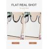 imageDokotoo Womens Tank Tops 2025 Summer Casual Sleeveless Scoop Neck Ribbed Knit Color Block Slim Fitted Cami Tee ShirtsWhite