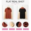 imageDokotoo Womens Turtleneck Sweaters Casual Long Sleeve Color Block Side Slit Pullover Knit Jumper TopsClay Red
