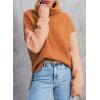 imageDokotoo Womens Turtleneck Sweaters Casual Long Sleeve Color Block Side Slit Pullover Knit Jumper TopsMaillard Color