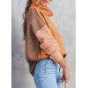 imageDokotoo Womens Turtleneck Sweaters Casual Long Sleeve Color Block Side Slit Pullover Knit Jumper TopsMaillard Color
